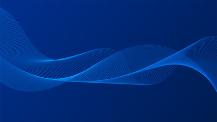 Geometric curved lines in gradient forming dynamic futuristic abstract flow patterns