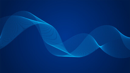 Geometric curved lines in gradient forming dynamic futuristic abstract flow patterns