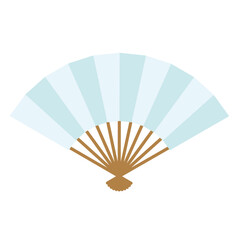水色の扇のイラスト