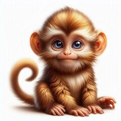 monkey on a white background