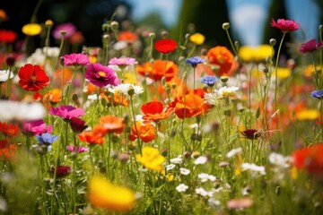Wildflowers for summer gardens grassland outdoors blossom.
