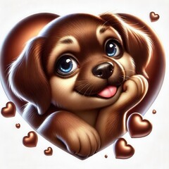 puppy on a white background