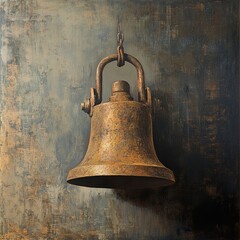 Obraz premium Rustic Old Bell: A Still Life Painting
