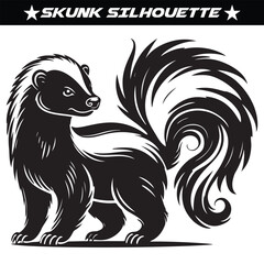 Skunk silhouette vector illustration isolated on a white background.