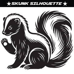 Skunk silhouette vector illustration isolated on a white background.