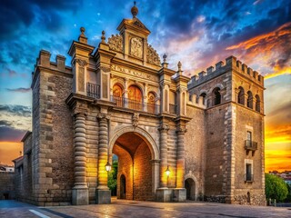 Toledo Gate Spain - Historic City Entrance Architectural Photography