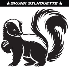 Skunk silhouette vector illustration isolated on a white background.