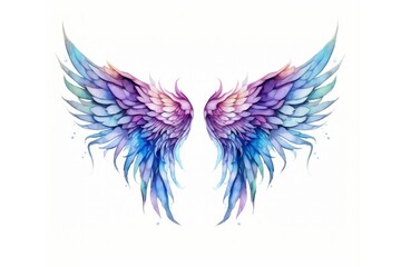 Wings fairy art white background.