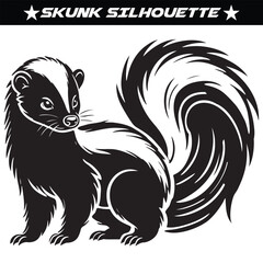 Skunk silhouette vector illustration isolated on a white background.