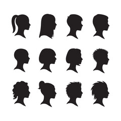 set man woman head silhouette icon