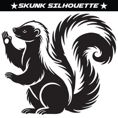 Skunk silhouette vector illustration isolated on a white background.