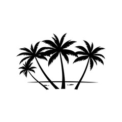 Fototapeta premium Tropical landscape trees silhotte