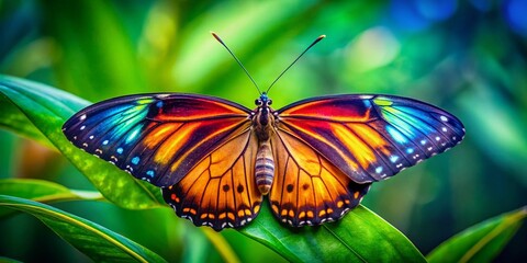 Fototapeta premium Vibrant Butterfly Close-up, Colorful Insect Wings, Nature Macro Photography