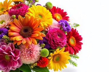 Vibrant Spring Flowers Isolated on White Background - Perfect for Design Projects