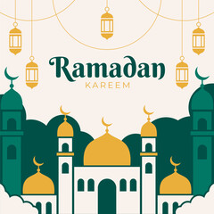 Ramadan celebration flat style background design