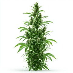 Fototapeta premium Magnificent Cannabis Sativa Plant: A Detailed View of a Mature Marijuana Plant