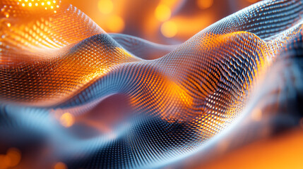 Colorful abstract waves create a dynamic visual experience in a digital landscape