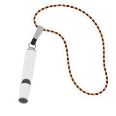 防災用具、救命ホイッスルのベクターイラスト。