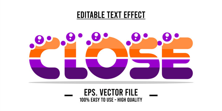 Close shop typography word art illustration, poster, editable text effect, file EPS