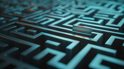 Maze with a search bar hovering above guiding