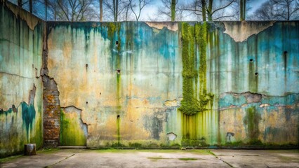 A weathered wall, exhibiting a spectrum of colors and textures, stands as a testament to time's passage and the resilience of nature's embrace.