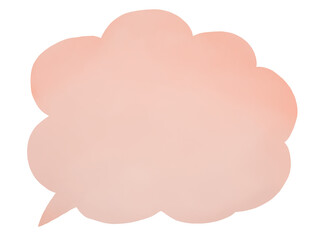 吹き出し：水彩風のオレンジの手描きフキダシ