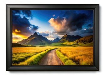 A dark, matte black photo frame offers a sophisticated, simple border design.