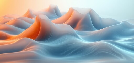 Obraz premium Abstract Landscape: Serene Waves of Light and Shadow