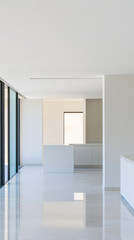 Fototapeta premium Minimalist interior design featuring open space and natural light in a contemporary setting