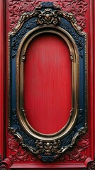 Elegant Red and Gold Border Frame Art with Intricate Designs Perfect for Celebratory Themes Such as Chinese New Year or Other Festive Occasions