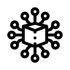Decentralized Network line icon