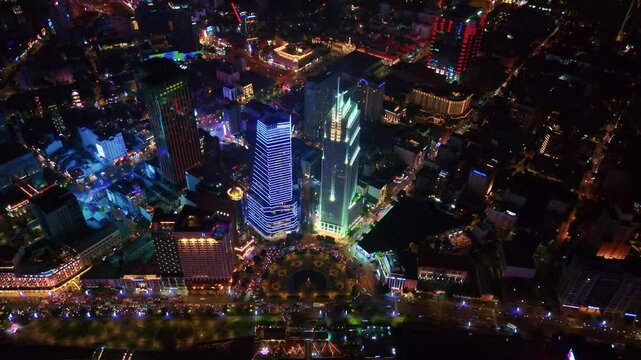 popular intersection of above, Saigon&rsquo;s Cong Truong Me Linh roundabout in Saigon Vietnam taken in December 