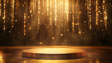 Golden stage with brilliant focus