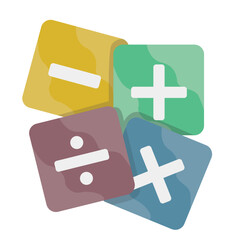 Obraz premium Mathematic Calculation Sign and Symbol Isolated on White Background