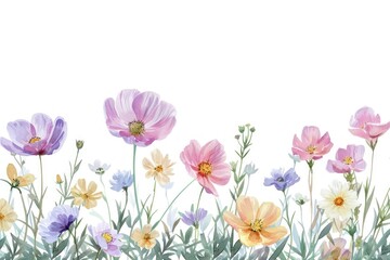 Spring flowers border nature outdoors blossom.