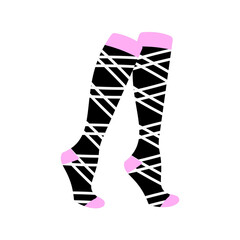 Pink socks with cherry blossom prints Illustration