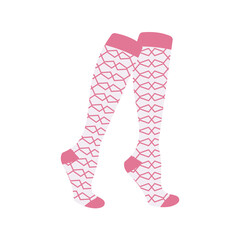 Pink socks with lattice patterns Illustration
