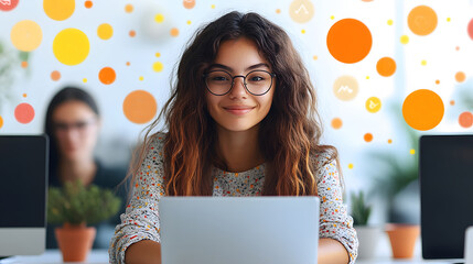 Students interacting with a friendly AI tutor for personalized lessons in science and math