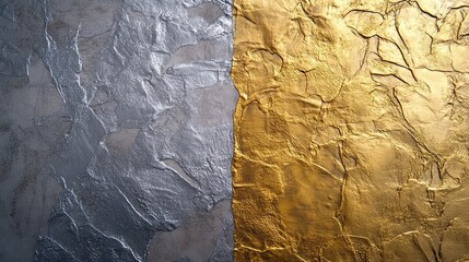 Silver and gold metal texture on steel as a wallpaper background. 