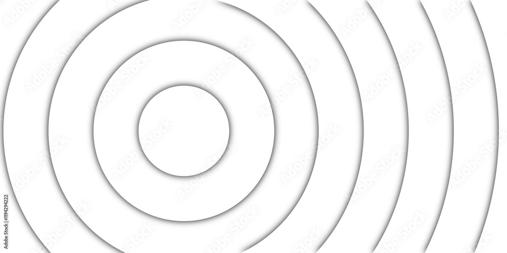 Aufkleber Monochromatic Circular Concentric Lines. Minimalist Grey and White Abstract Background Design for Creative Projects. white silver circle square shape with futuristic concept