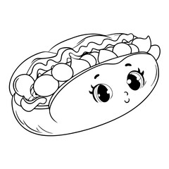 Hotdog cartoon cute