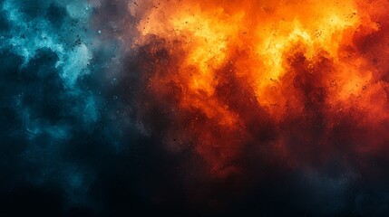 Naklejka premium Abstract fiery blue and orange clash background