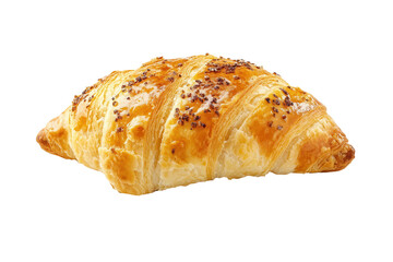 Poppy seed croissant, baked, studio shot, white background, food photography