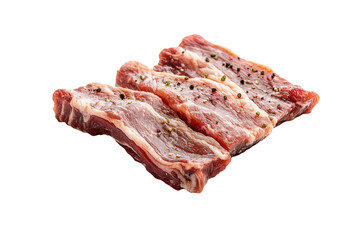 Marinated beef short ribs, studio shot, white background, food photography