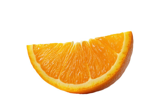Juicy orange slice, studio shot, white background, food ads