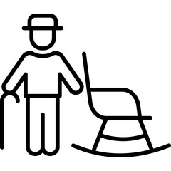 Grandfather line icon