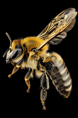 bee on  black background