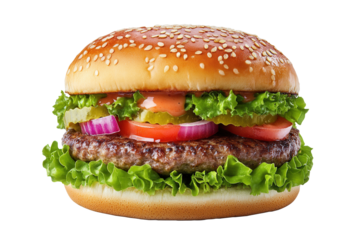 Juicy burger studio shot, food photography