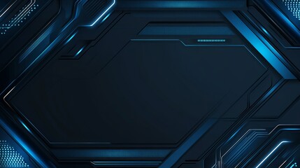 Abstract tech background, blue lines, dark frame, digital design, website header