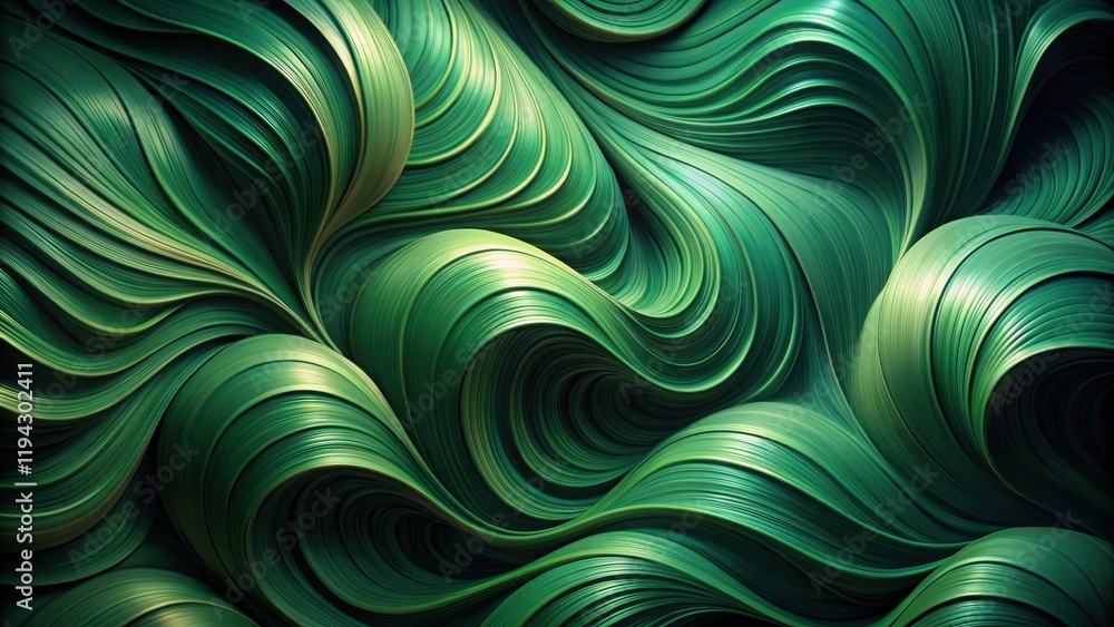 Aufkleber abstract emerald green swirling wave pattern background texture